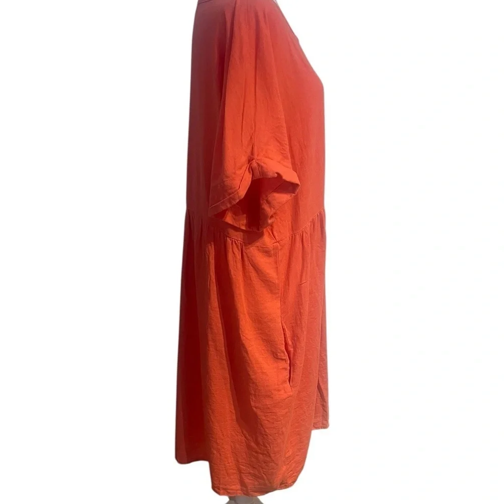 Briggs Orange Midi Dress Size XL – Cottagecore Fall Style with Pockets